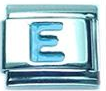 Light blue letter E - Italian charm - Click Image to Close